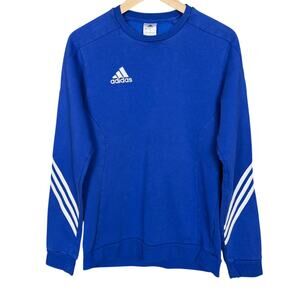 Adidas Blue & White 3 Stripe Training Athletic Athleisure Sweatshirt Men's S
